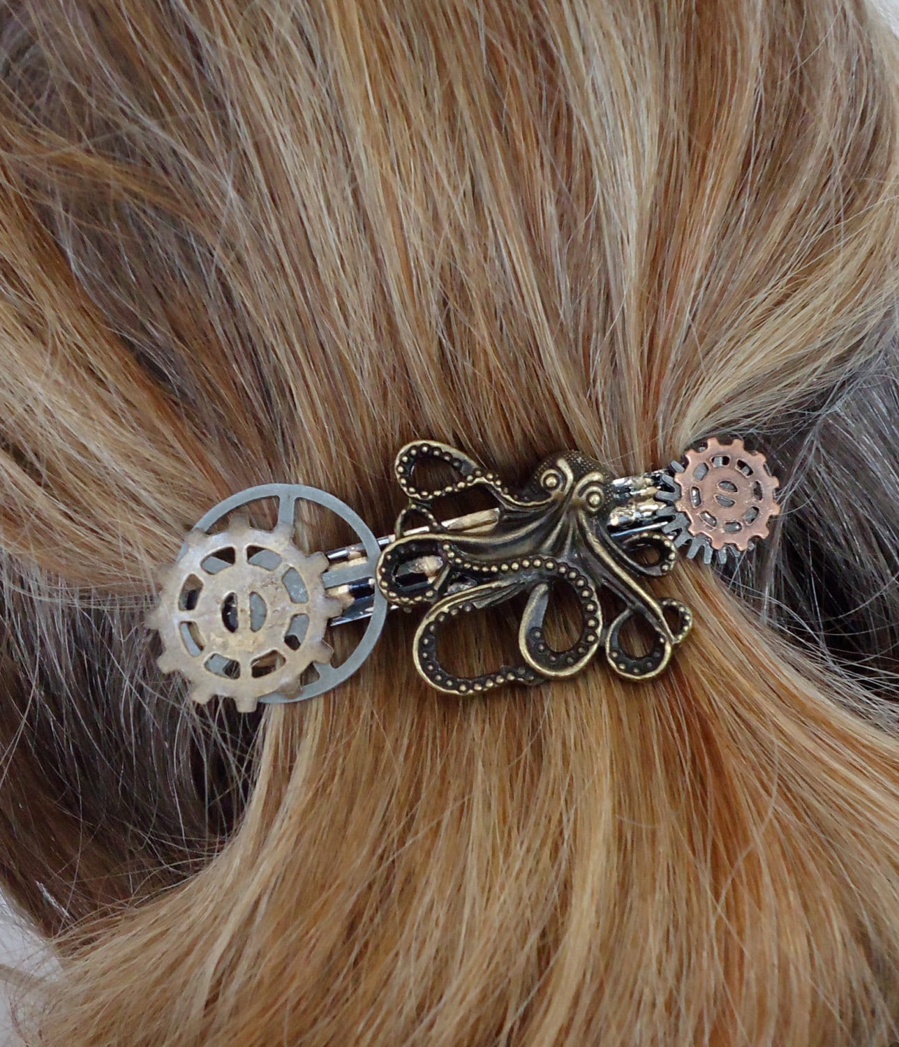 Hair Clip /Barrette/ Metal embellished with by MermaidsMadness