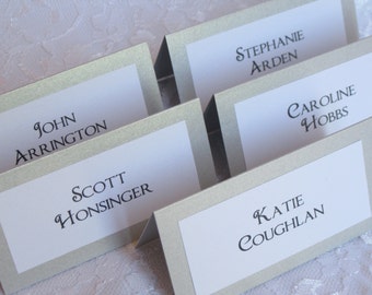 Gold Glitter Flat Place Cards Set of 50 Name by WeddingSparkles