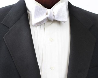 DOWNTON ABBEY White Pique Bow Tie Tuxedo Formal by CordialWeddings