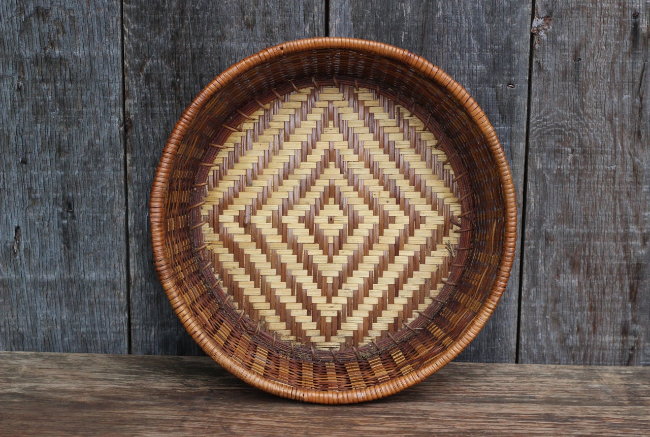 Vintage Woven Boho Basket / Boho Decor / by HydeAndChic on Etsy