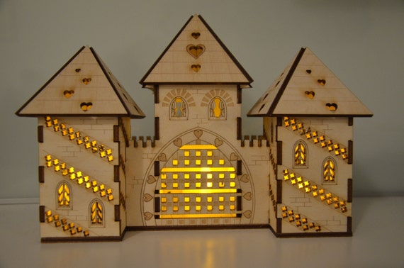 Unique laser cut princess castle nightlight