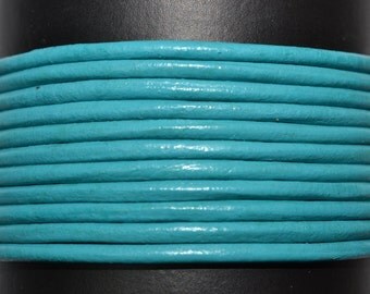 Turquoise - 2mm Leather Cord per yard