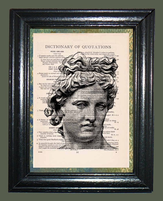 Marble Statue Named David Vintage Dictionary Page by CocoPuffsArt