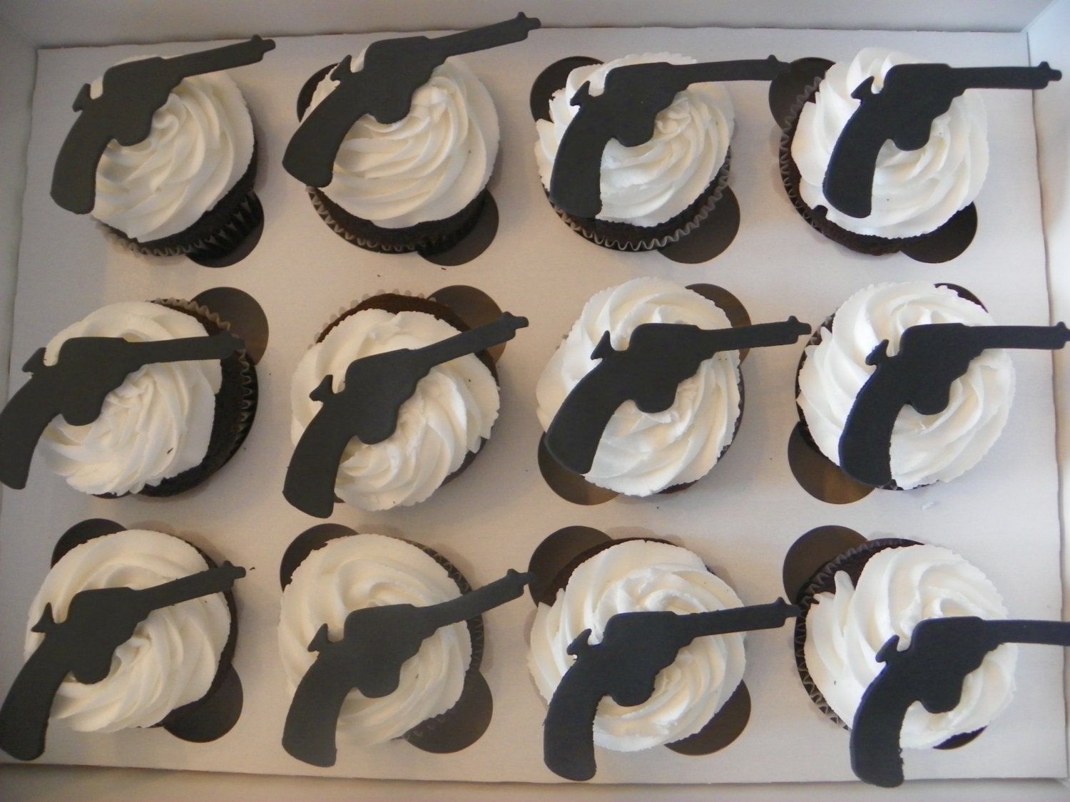 Edible Fondant Gun / Pistol Cupcake and Cake Toppers