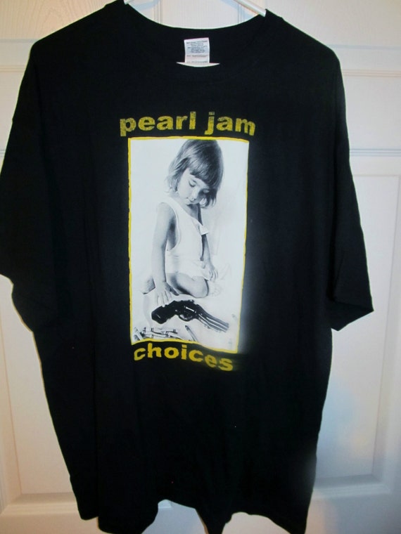 Vintage PEARL JAM T Shirt 2 Sides 1992 Choices Tour Vedder