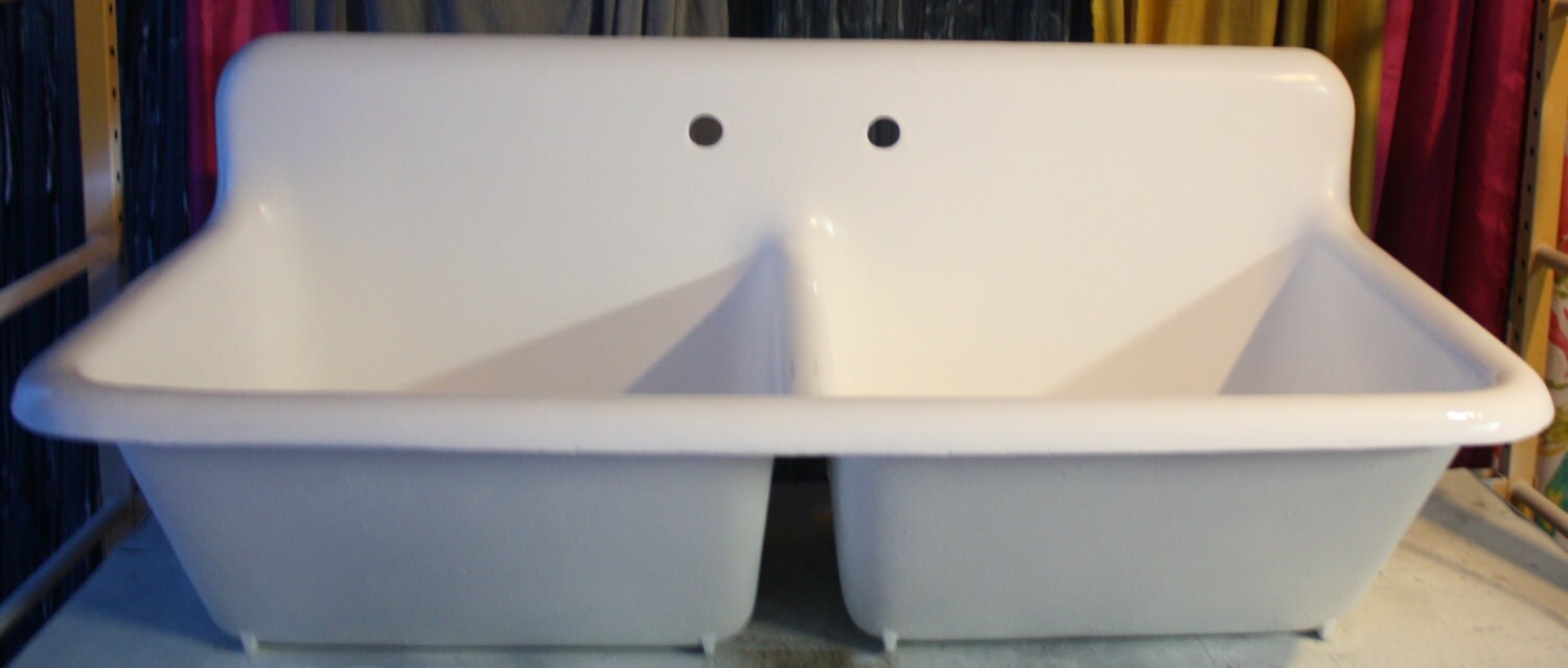 1930s Roll Top Double Basins Cast Iron Farmhouse by readytore