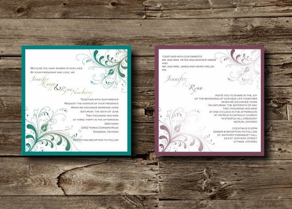 DIY wedding invitation template - print at home invite