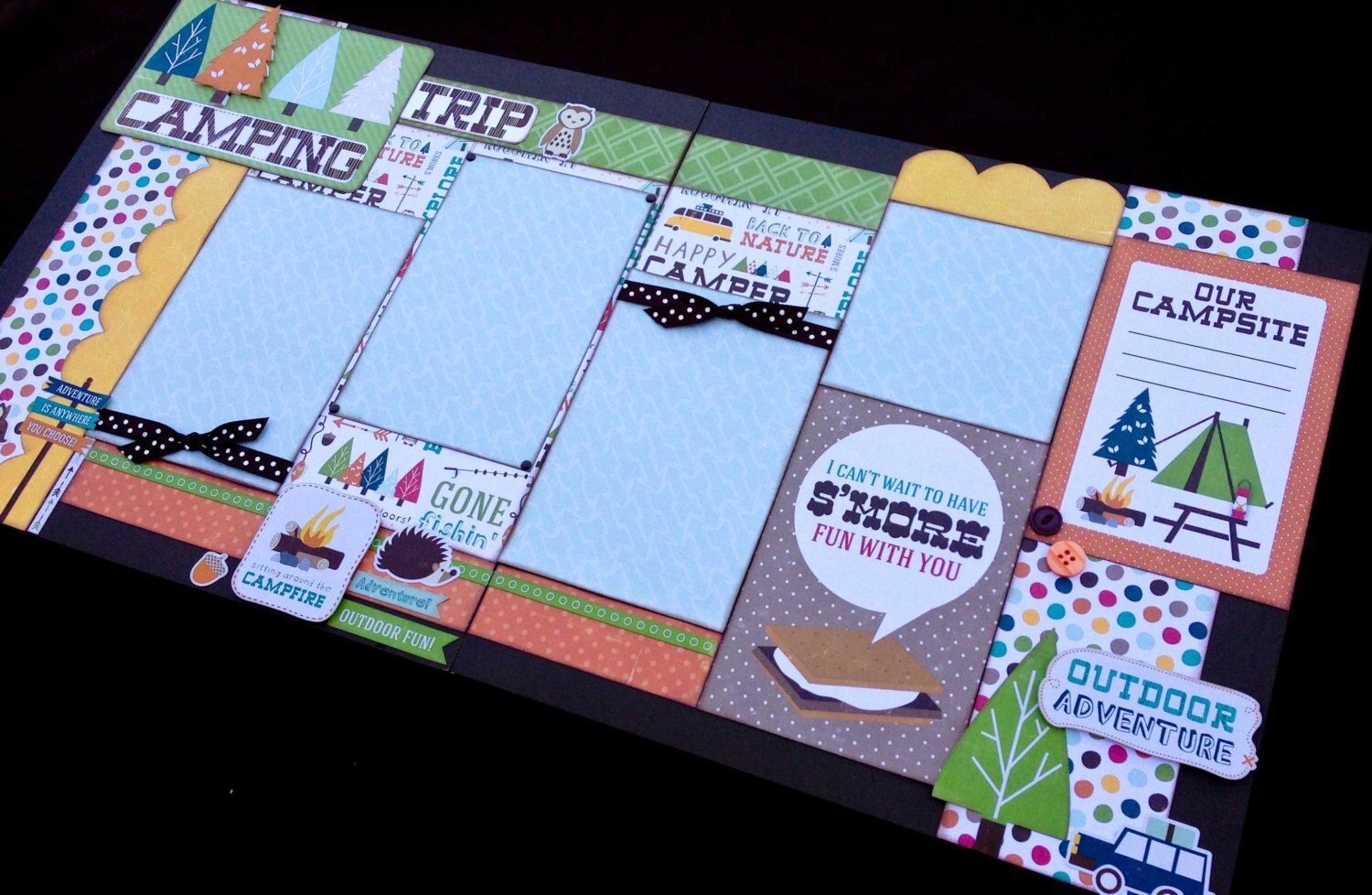 12x12 Scrapbook Page Camping Trip Themed Kit . DIY Kit or