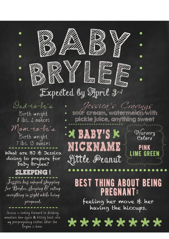 Items similar to Custom Baby Shower Chalkboard design (Digital File