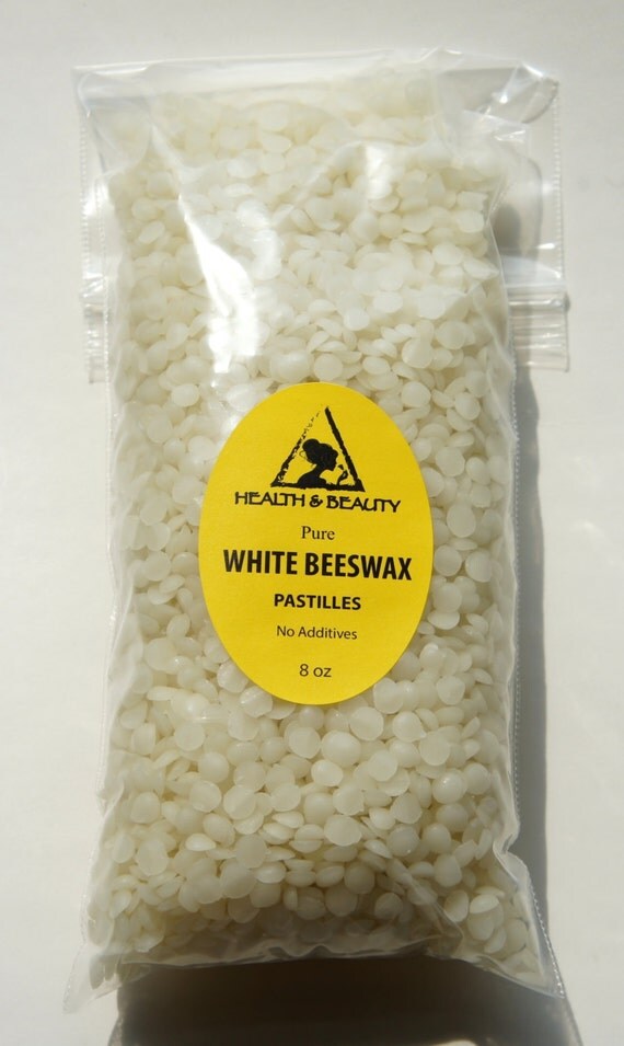 8 oz WHITE BEESWAX Bees WAX Organic Pastilles by HBOilsCenter