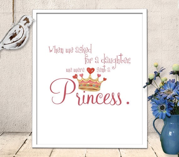 nursery art printable baby girl princess quote wall art