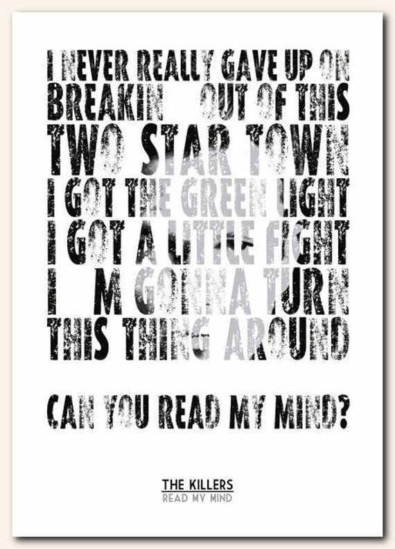 YOU READ MY MIND LYRICS THE KILLERS you read my mind lyrics the killers: