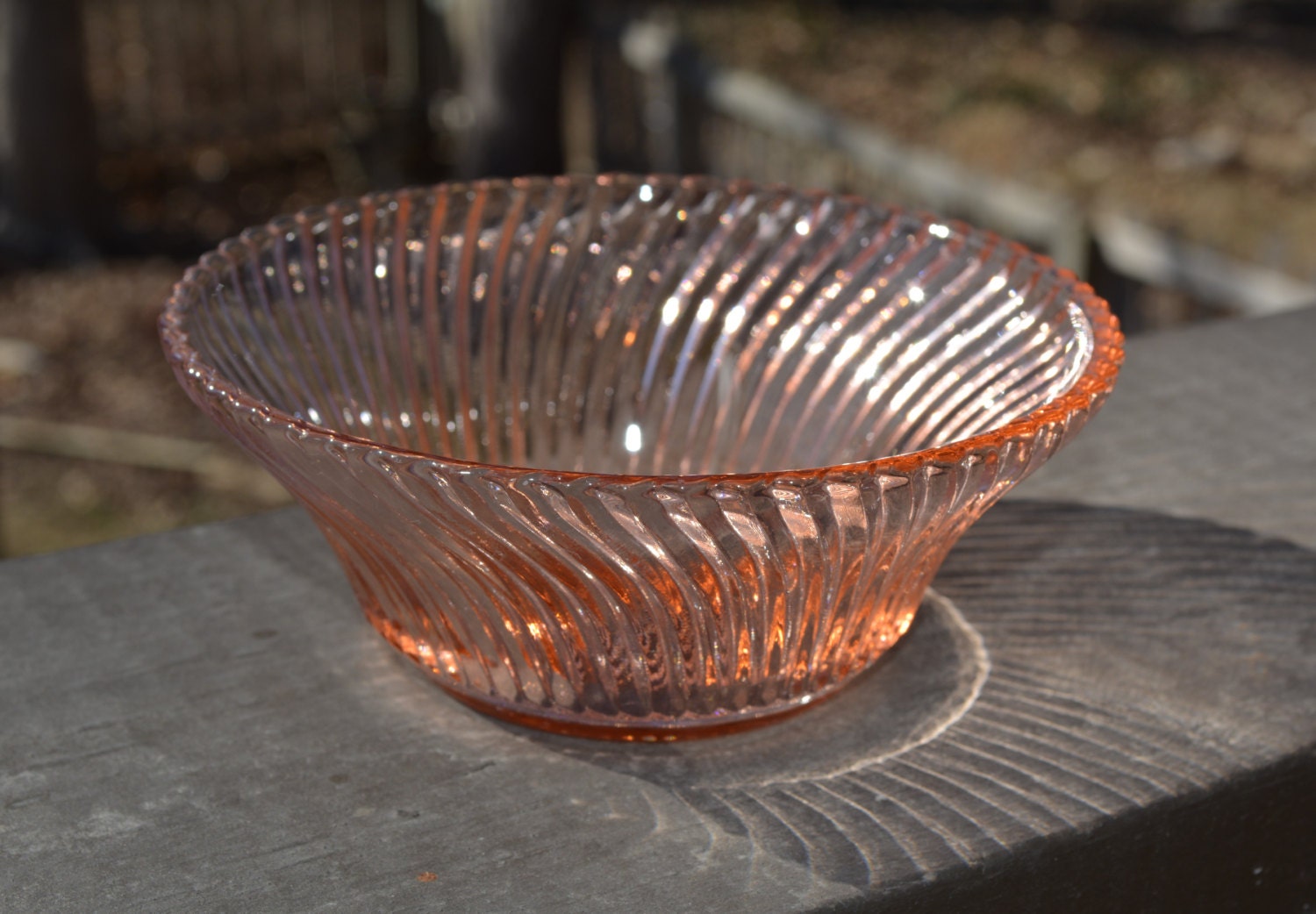 Federal Glass Diana Pink Swirl Depression Glass Bowl Vintage