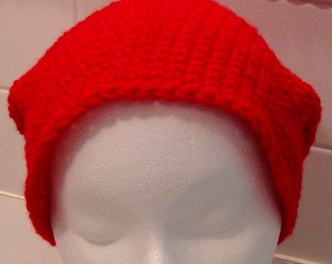 Crocheted Hat - Red Slouch soft, Red Slouchy Beanie, Crochet Winter Hats for Women, Holiday Red Slouch Beanie