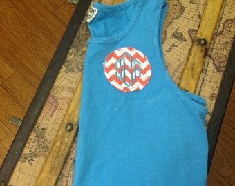 Comfort colors monogrammed tank, monogrammed comfort colors ...