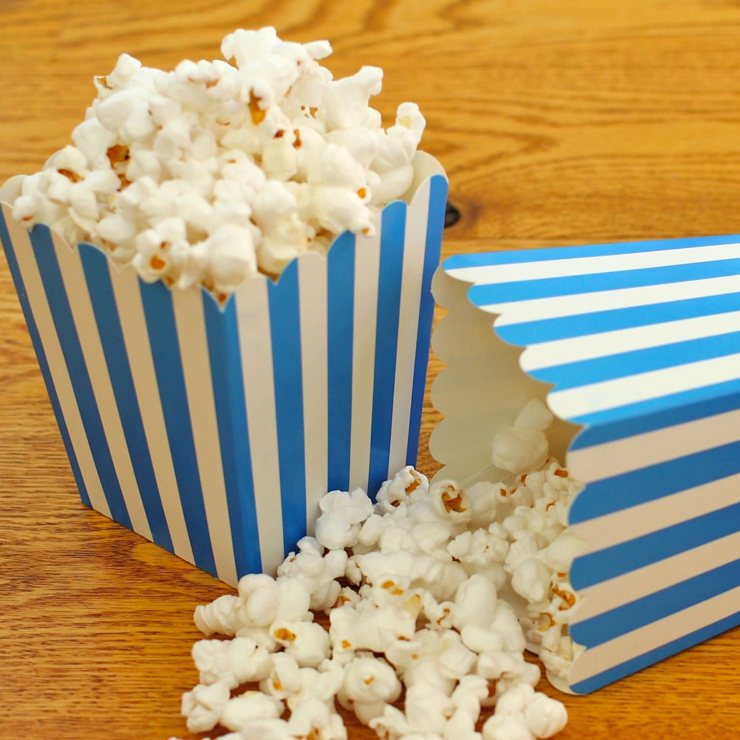 Mini Blue Striped Popcorn Boxes 6 Small Snack by