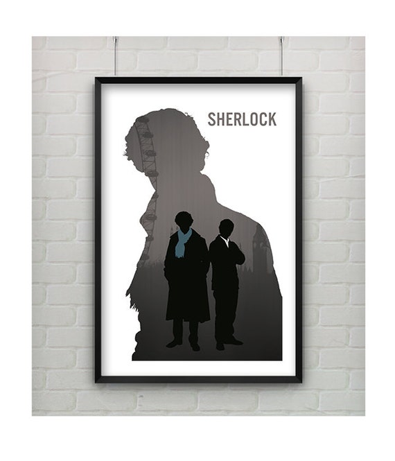 Items similar to Sherlock Silhouette Art 11X17 Print, Sherlock Print ...
