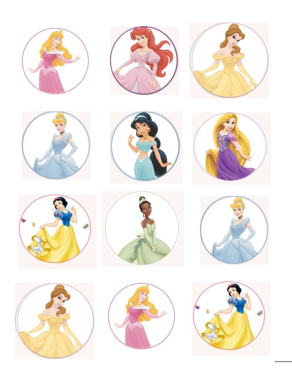 Items similar to Disney Princess Edible Cup Cake Toppers with Phrases ...