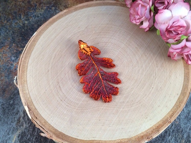 Oak Leaf Pendant Copper Oak Leaf Pendant by MillpondJewelryCo