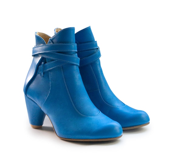 SALE 50% off Boots Royal Blue Tania handmade boots heels