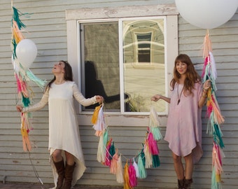 CUSTOM Giant Balloon with Fringe, Geronimo balloons, giant balloon with tassels, tassel garland, balloon with tassels,