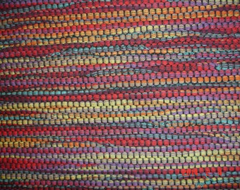 Hand Woven Rag Rug-Loom Woven- Handwoven Multicolored Rug- Cotton Rag ...