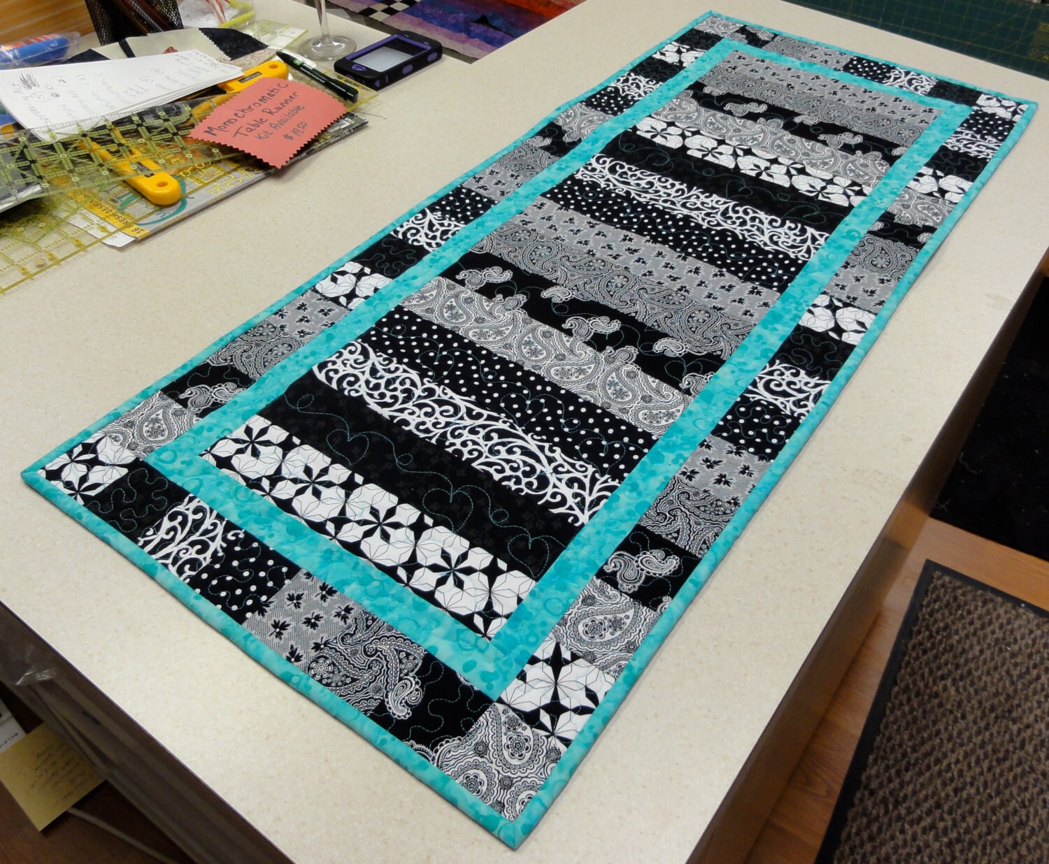 Monochromatic Table Runner Quilt Kit 17 x 39
