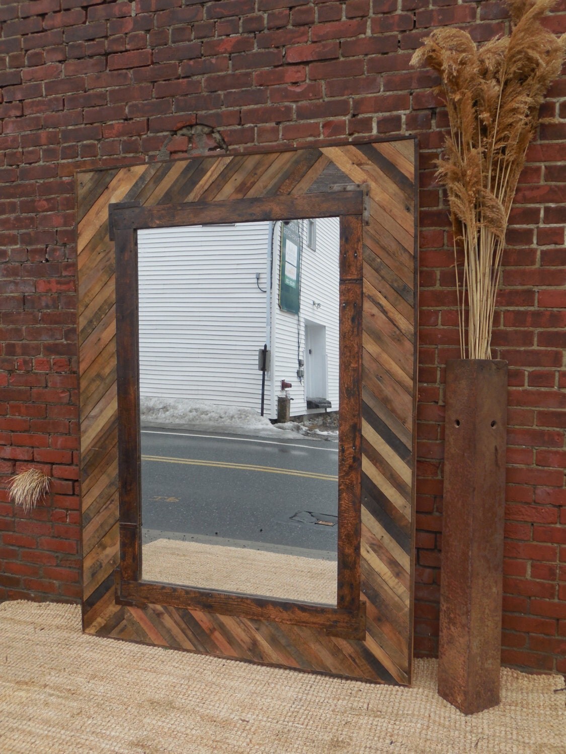 reclaimed wood mirror by UniqueIndustry on Etsy