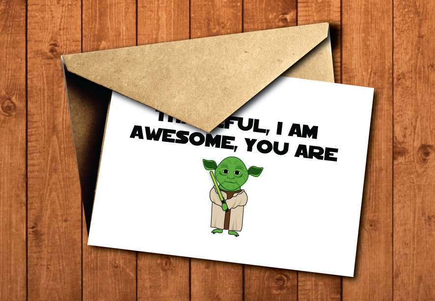 Star Wars Printable Thank You Cards Yoda Nerdy Geek