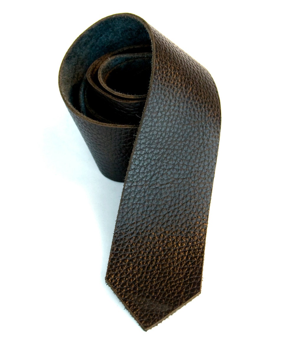 mens leather necktie