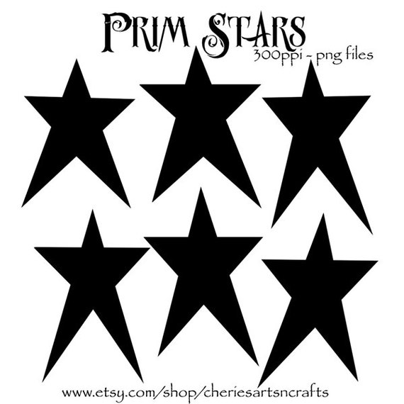 Prim Stars Clipart Primitive Style Stars Graphics Prim Stars   Il 570xN.549451683 84ae 