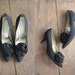 FINAL SALE! / 1950s heels / size 7.5 pumps / black satin heels