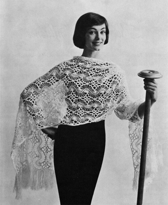 Hairpin Lace Stole Vintage Crochet Pattern Wrap / Shawl