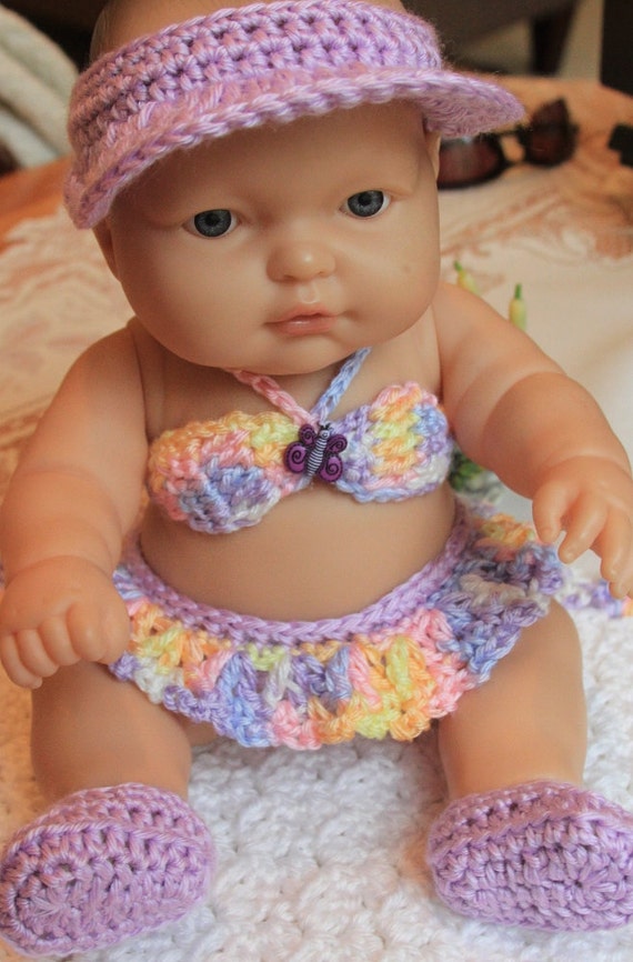 Crochet outfit 12 13 14 inch baby doll Swimsuit Set Beach