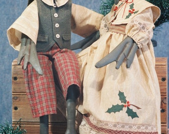 Cloth Doll E-Pattern - 20in Christmas Geese Dolls Epattern