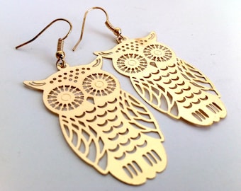 Golden Owl Earrings