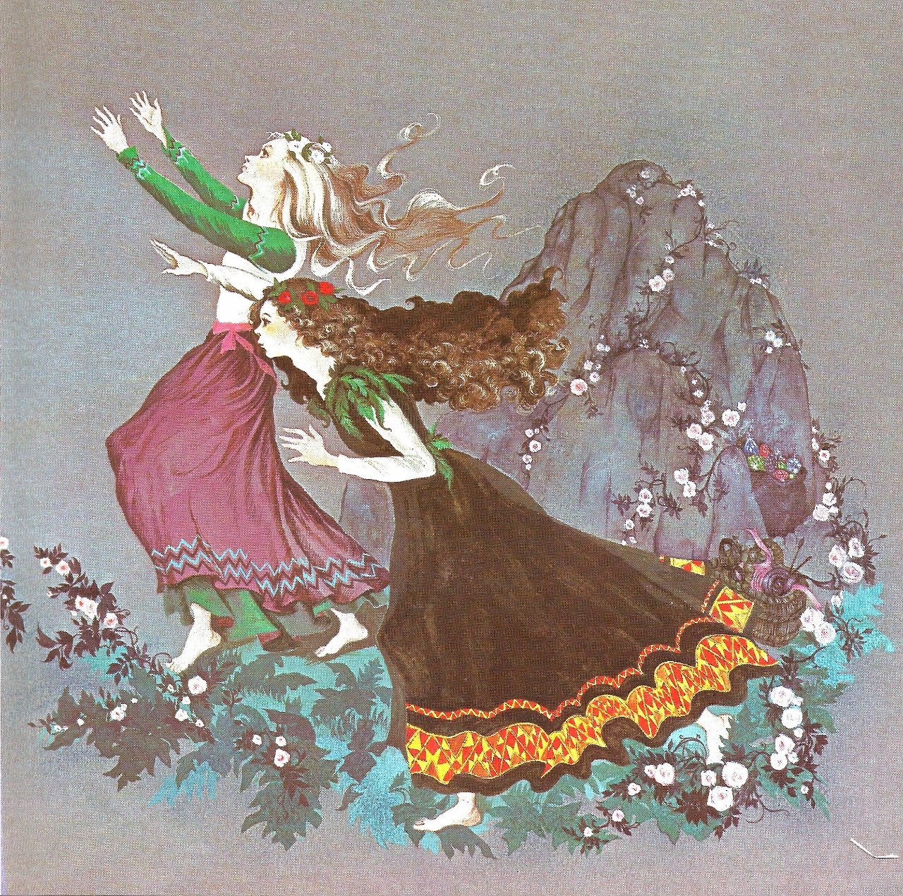 Fairy Tale Print Snow White Rose Red by VickiesBeachHouse