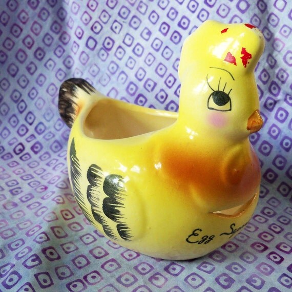 Vintage Ceramic Chicken Egg Separator by retroheart on Etsy
