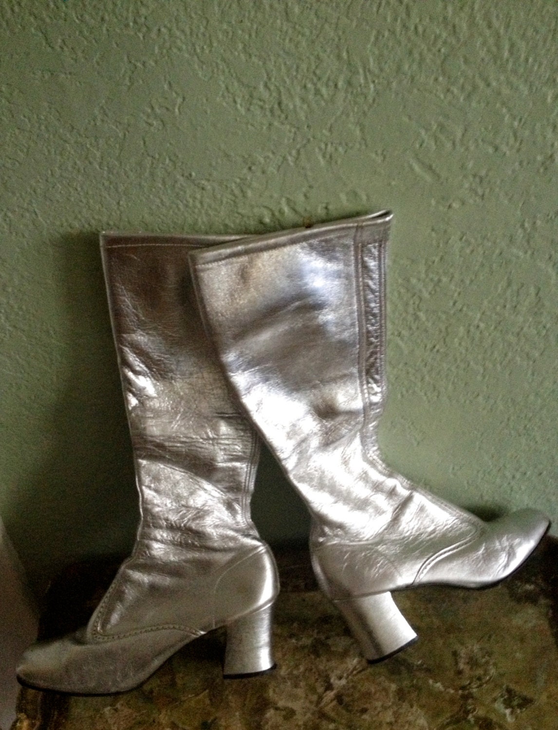 cheap silver gogo boots