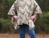 Make My Day Ombre Zig Zag Fleece Poncho