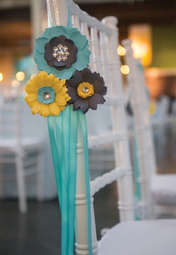 Paper Flower and Ribbon Aisle or Pew Decoration