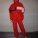 Vintage 1980's -Edelweiss - Vibrant Red - White - Black - Color Block - Snowboarding - Ski Suit - Men's - size small