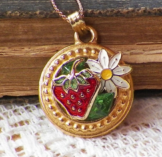 Strawberry Field Vintage Jewelry Pieces by glassbeadtreasures