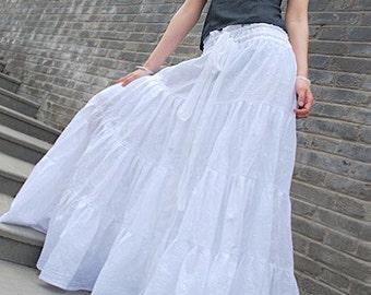Popular items for long white skirt on Etsy