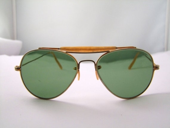 1930s 40s AVIATOR Pilots Sunglasses Rare Aviator by ifoundgallery