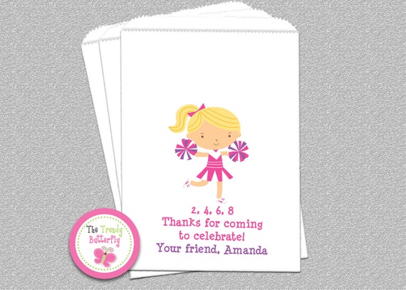 Cheerleading Birthday Party, Cheerleader Candy Bags, Goody Bags, Party Favor Bag, Cookie Bags Il_570xn
