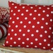 Red and White Polka Dot Throw Pillow Cover