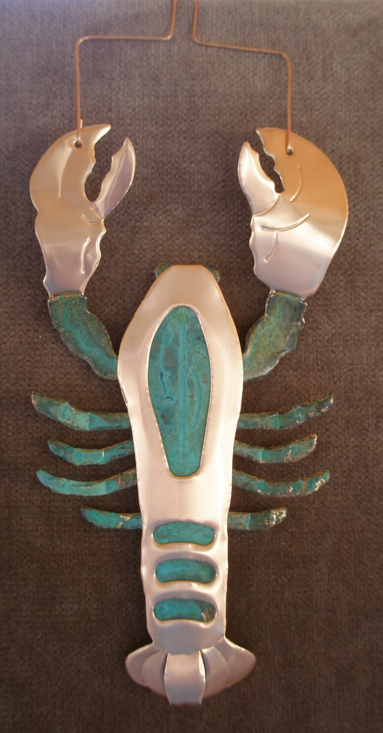 LOBSTER Copper Verdigris Ornament - Handcrafted in The Copper State (Arizona USA)