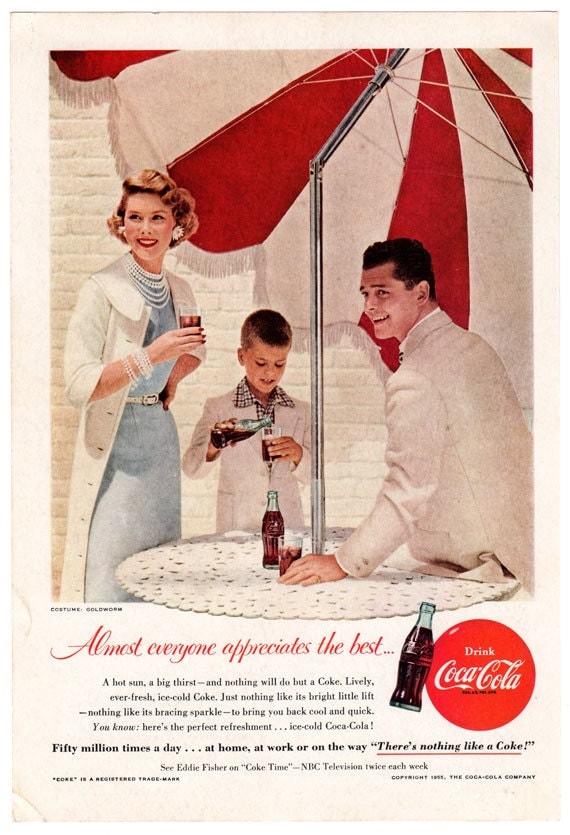 1955 Coca Cola Fab Family Ad 1950's Coke Print Ad