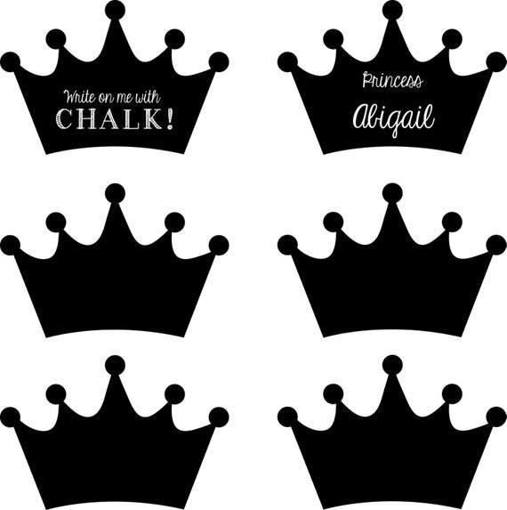 Items similar to Set of 12 Black Chalkboard Vinyl Decorative Princess